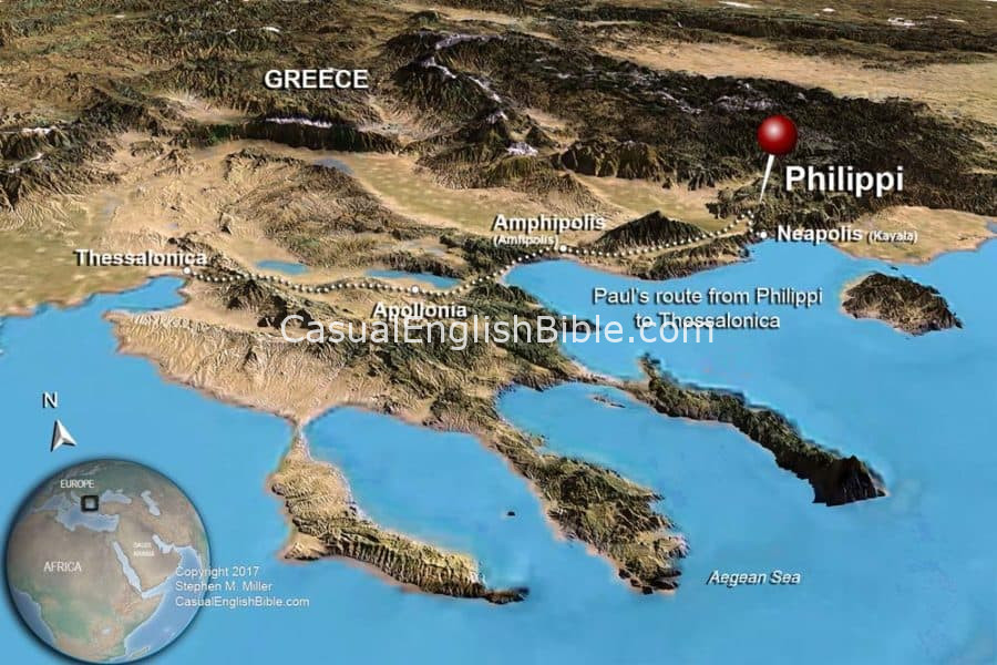 map of Philippi and Thessalonica