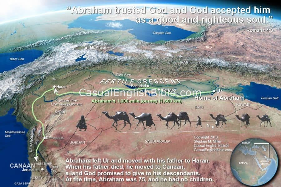 Map Of Abraham From Ur To Canaan