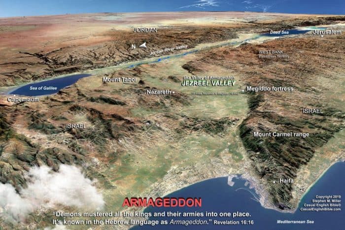 Jezreel Valley Map On Canvas Casual English Bible   Rev 16 Jezreel Copyright Stephen M Miller 1000px Ver 3 700x466 