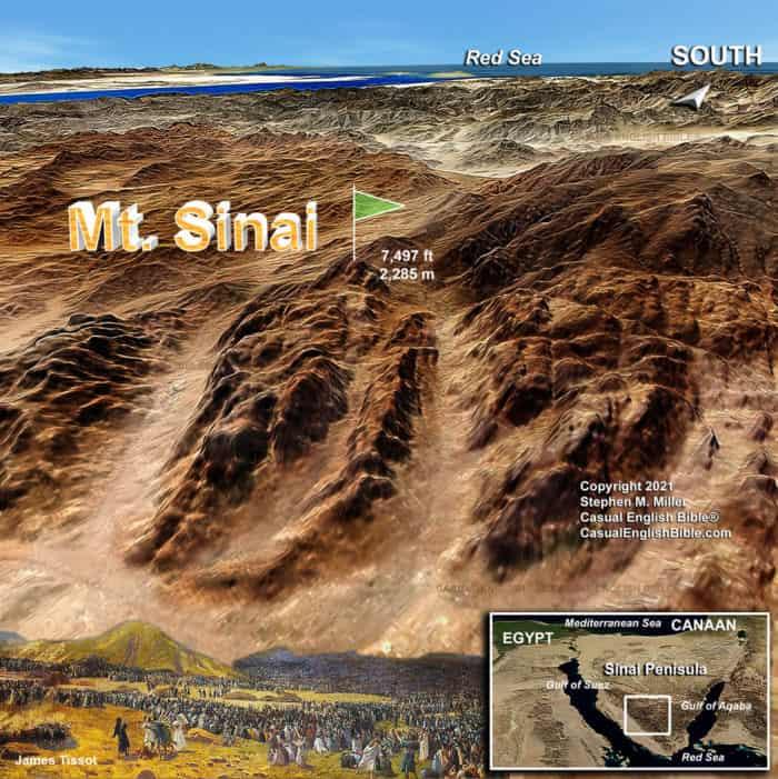 Mount Sinai Map Casual English Bible