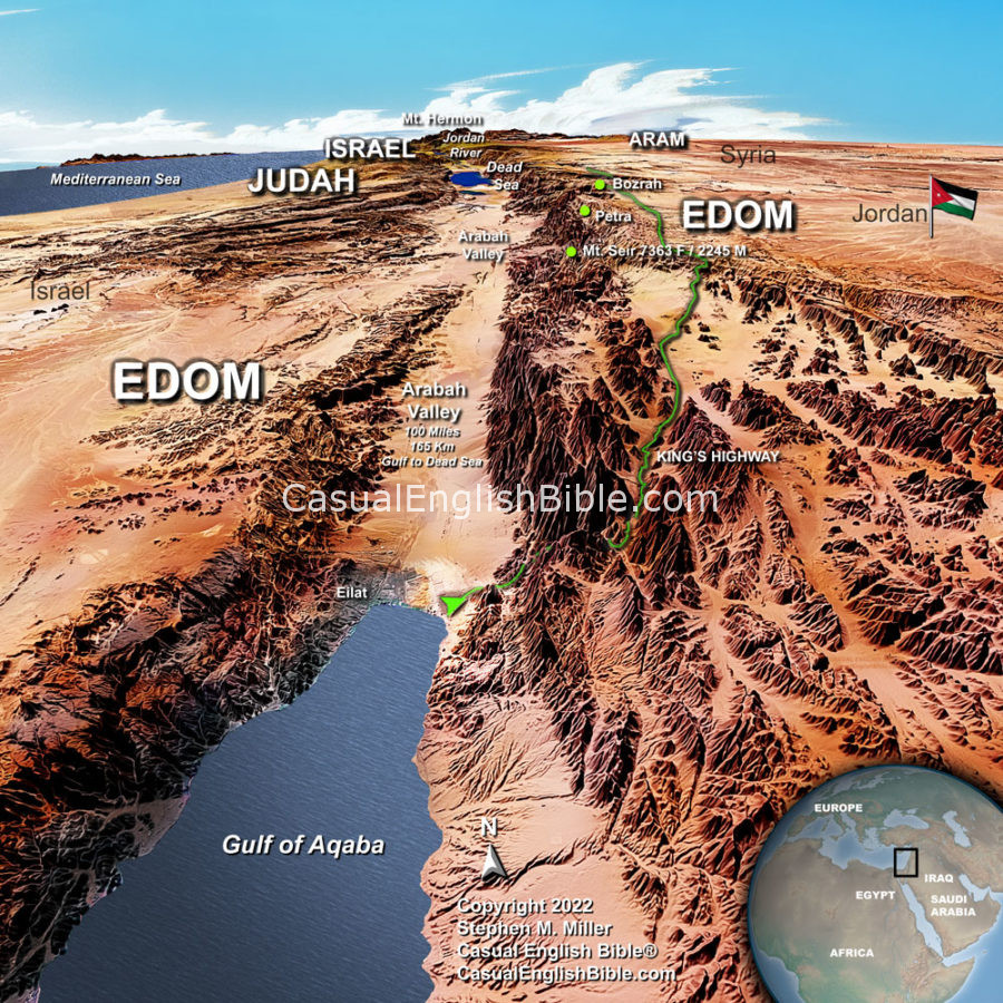 3D Bible map of Edom and the Arabah Valley