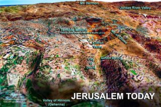 Map of Jerusalem 3D style - Casual English Bible