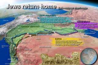 Routes Jews took to return home from the Exile in Babylon